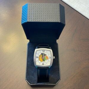 Blackhawks watch with hard case.